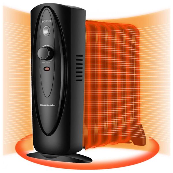 Aquecedor de Cerâmica Elétrico Portátil, 5 Configurações, 700W, 110v, HOMELEADER, Preto