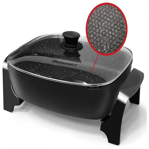 Panela Elétrica Multifuncional de 10 L, Alumínio, 1500W, 110v, ELITE GOURMET EG6203, Preto
