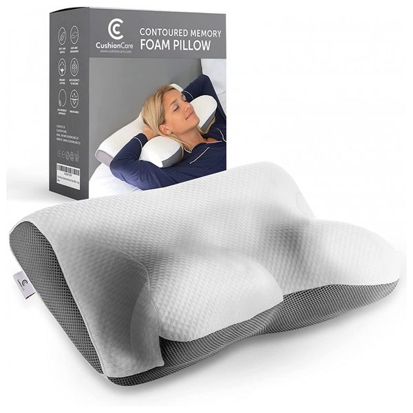 Travesseiro Ortopédico para Cervical com Memória Ergonômica 60 x, 1 UN, CUSHIONCARE, Branco
