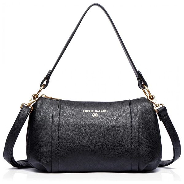 Bolsa Feminina de Ombro em Couro Vegano, AMELIE GALANTI, Cinza
