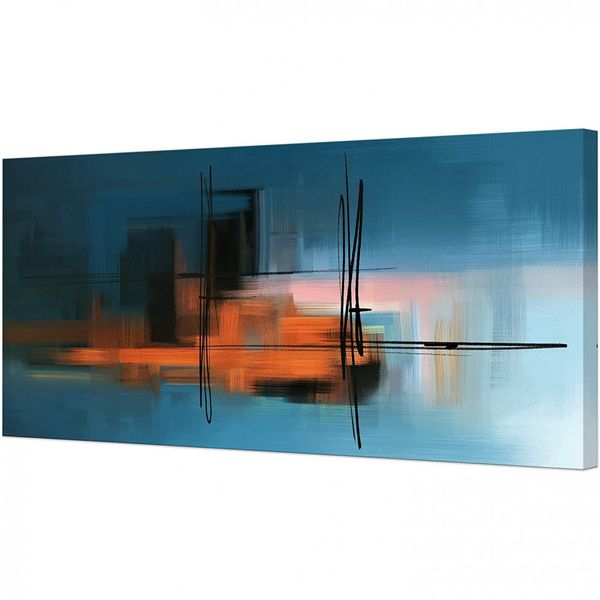 BK3562 Quadro Decorativo Abstrata Colorida Moderna 60 x, MUOLUNNA, Azul