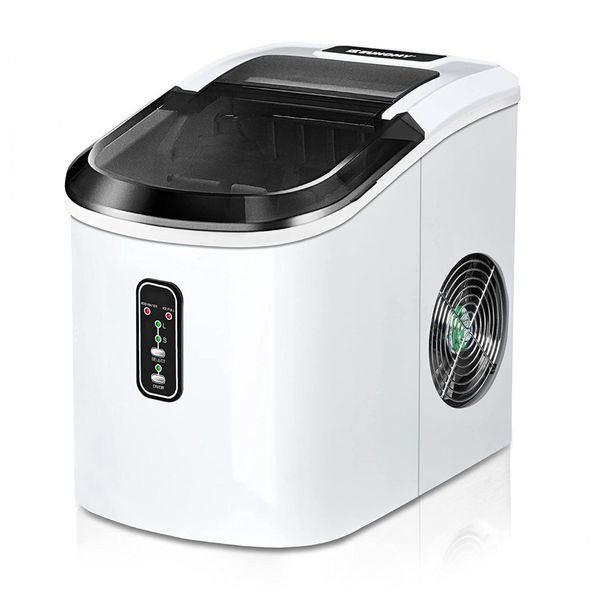 Máquina de Gelo Automática Portátil até 12kg, 24H, Branca, 110v, E EUHOMY, Branco