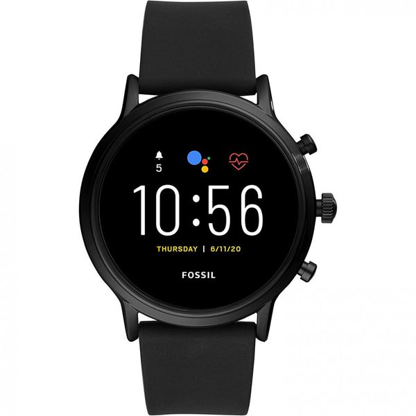 Relógio Smartwatch Masculino de Quartzo Automático, com Pulseira de Silicone, FOSSIL, Preto
