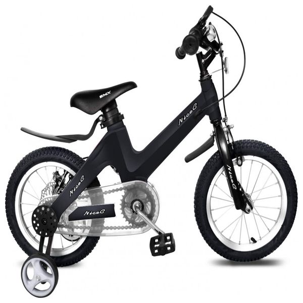 Bicicleta Infantil BMX com Rodas de Apoio, NICE C, Preto