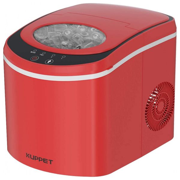 Máquina de Gelo, Portátil, Produz 12kg, Dia 9 Cubos, 6 min, 110v, KUPPET ZBJ 12AR, Vermelho