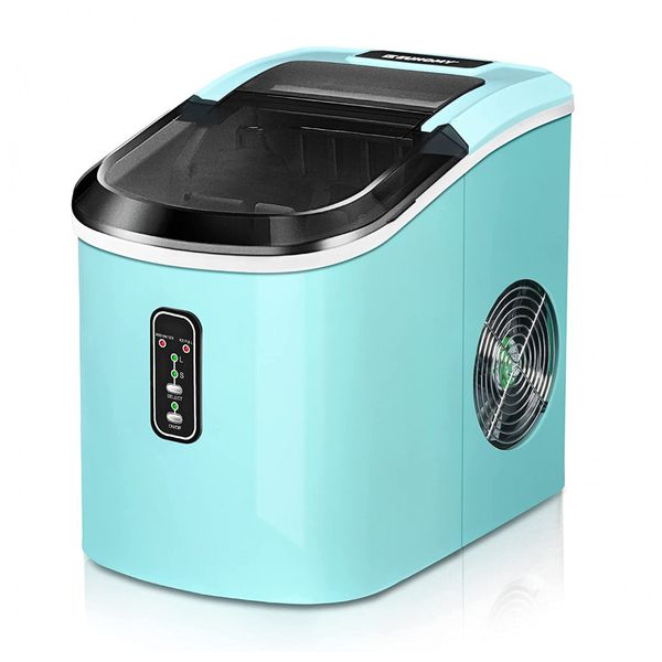 Máquina de Gelo Automática Portátil até 12kg, 24H, 110v, E EUHOMY, Azul Claro