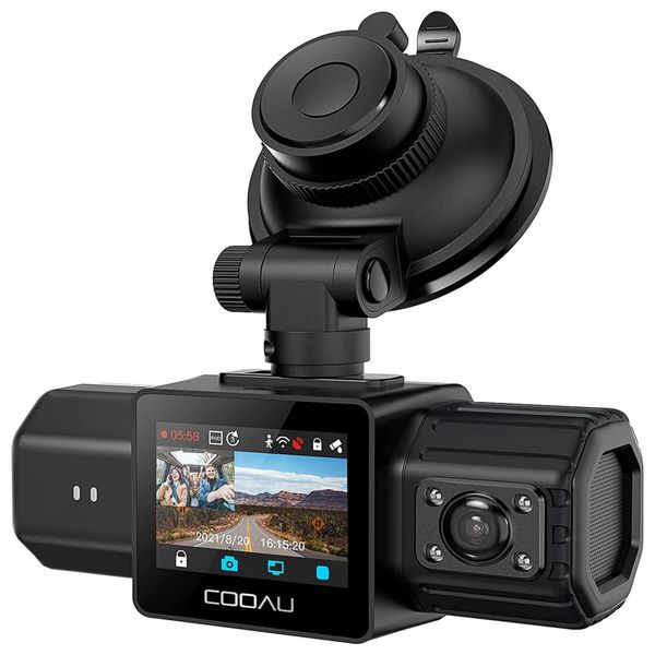 Câmera Veicular Frontal 1080P com Visão Noturna. Sensor e Modo Estacionamento, COOAU D20, Preto