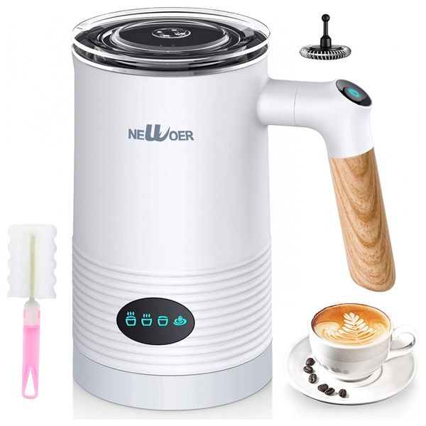 CORNMI Espumador Elétrico Automático 350 mL, Aço Inoxidável, 110v, NEWOER, Branco
