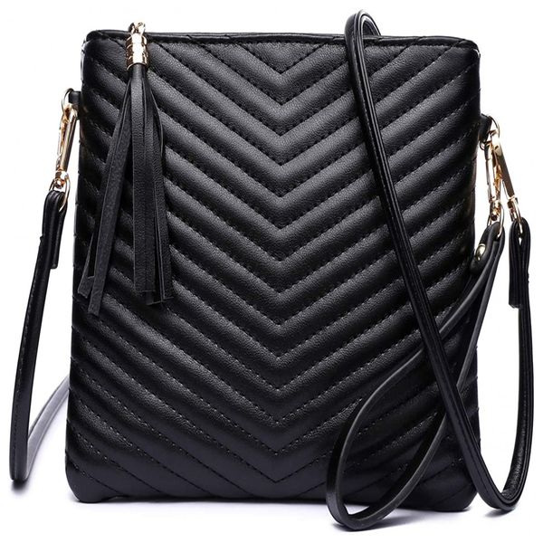 Bolsa Feminina de Ombro em Couro Sintético, LYPULY crossbody bag 002, Preto