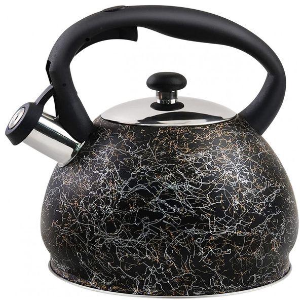 Chaleira 3L com Apito e Cabo ergonômico, Aço Inoxidável, SHANGZHER, Dourado