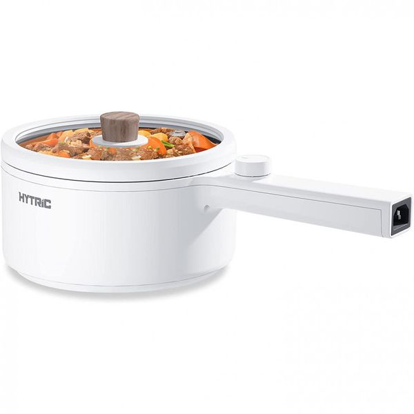 Mini Panela Elétrica Multifuncional 1.5L, com Forro Antiaderente, 600W, Branca, HYTRIC HG250, Branco