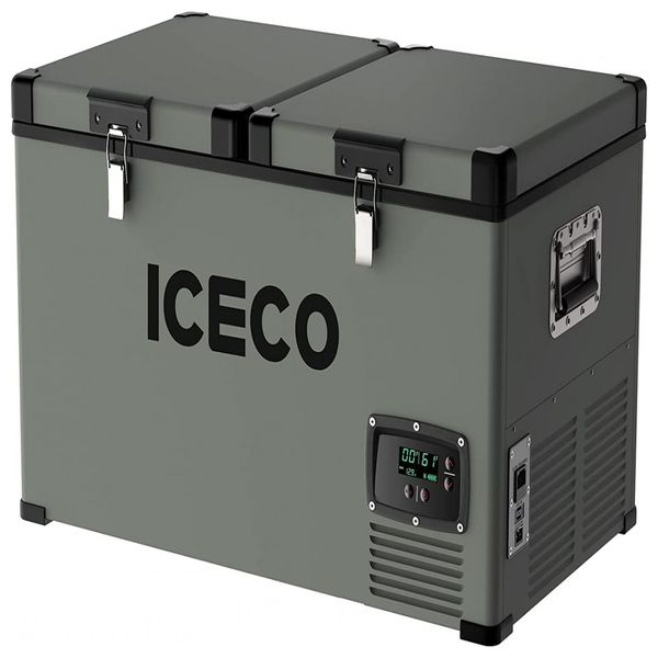 Mini Geladeira e Frigobar para carro VL60 Portátil 12 24V 110 60 L, 220v, ICECO 63QT with Cover, Cinza escuro