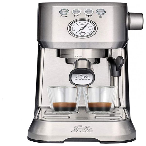 Cafeteira Elétrica Expresso Programável 2L 9Bar, Aço Inoxidável, SOLIS, Prateado