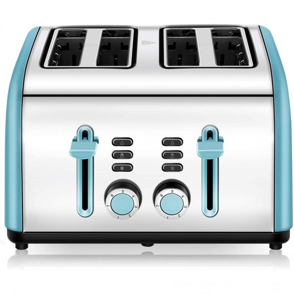 Torradeira 4 Fatias 7 Níveis de Tostagem 1400W, 110v, CUSINAID, Azul