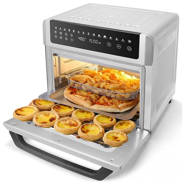 Fritadeira Elétrica AirFryer 13 em 1, Capacidade 19L, 1700W, Aço Inoxidável, 110v, BARSETTO, Cinza