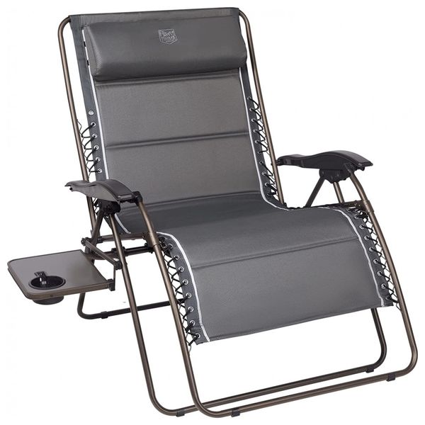 Cadeira Reclinável XXL TIMBER RIDGE Zero Gravity 33'' com Mesa Lateral – Suporta até 226,8 kg