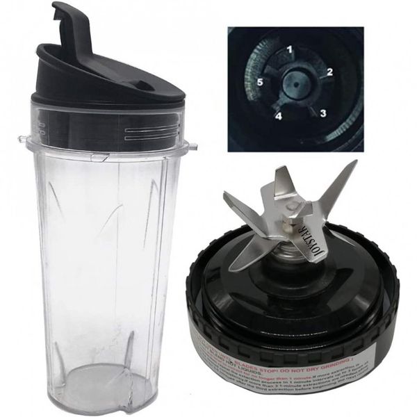 Copo para Liquidificador de 473 mL com Lâmina para Ninja Fit e Ninja 2 em 1, 1 Unidade, JOYSTAR, Preto
