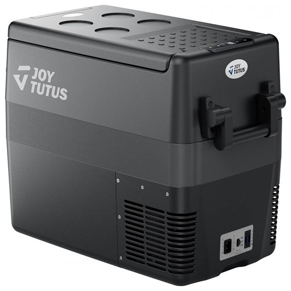 Mini Geladeira Automotiva Portátil, DC 12 24V, AC 110, 40L com Porta Latas, 220v, JOYTUTUS, Preto