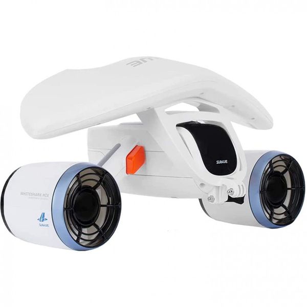 Scooter Propulsor Aquático de Mergulho com 2 Motores, Compatível com Câmera, 110v, SUBLUE, Branco