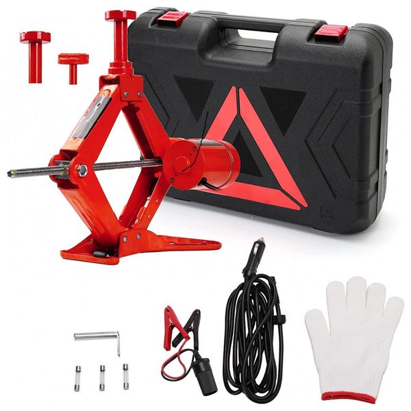 Macaco Elétrico Automotivo Hidráulico, Suporta até 3 Toneladas, FEANISIFEI TYT 003R, Vermelho
