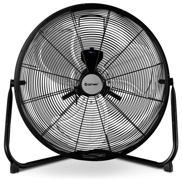 Ventilador de Piso, 50cm, 3 Velocidades, Industrial, Metal, 110v, COSTWAY 23569 CYPE, Preto