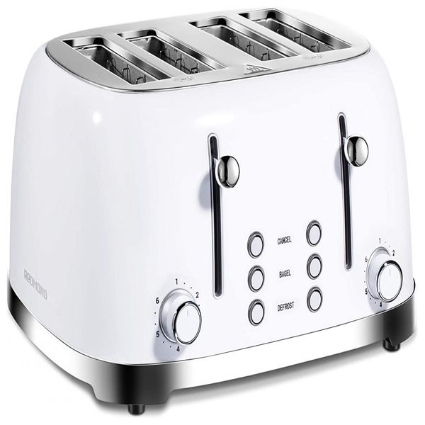Torradeira 4 Fatias 6 Níveis de Tostagem 1650W, Branca, 110v, REDMOND ST033, Branco