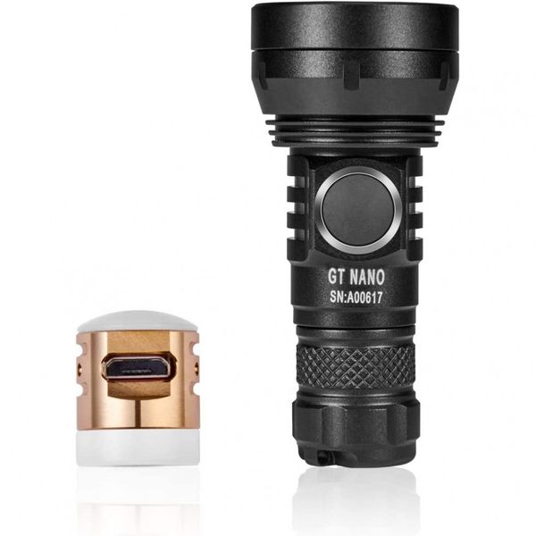 Lanterna 450LM, Distancia 300 M, com USB, à Prova D IPX8, LUMINTOP GT NANO, Preto