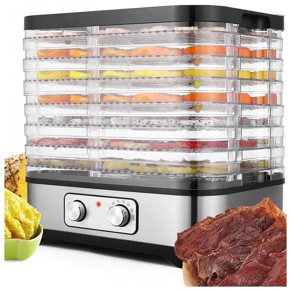 Desidratador de Alimentos Digital Controle de Temperatura 7 Bandejas 250W, 110v, ELIFINE, Prateado