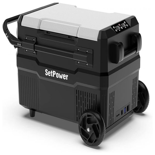 Cooler, Geladeira Elétrica Automotiva 64L Portátil, 12V DC AC, 110v, SETPOWER RV60D, Preto