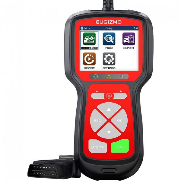 Scanner Automotivo Profissional Universal com Diagnóstico OBD2, 12V, EUGIZMO, Preto