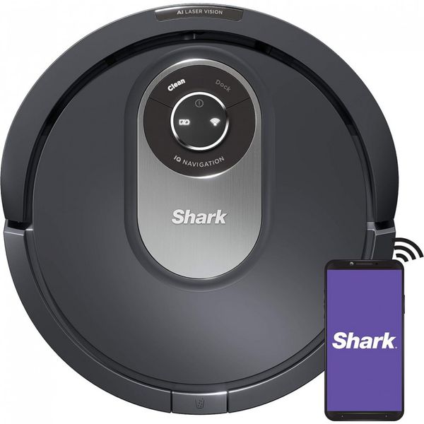 Aspirador de Pó Robô IQ Navigation, com navegação avançada, WiFi, multifunção, preto, 110v, SHARK RV2001, Preto