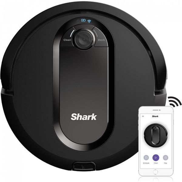 Aspirador de Pó Robô IQ, com mapeamento doméstico, sem base para esvaziamento, preto, 110v, SHARK RV1001, Preto