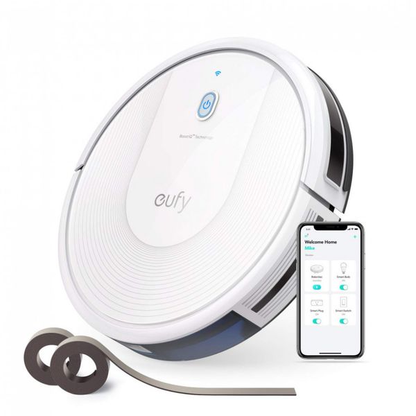Aspirador de Pó Robô by Anker, com Wi Fi, ultra silencioso, multifuncional, branco, 110v, EUFY T2118121, Branco