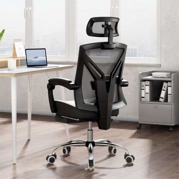Cadeira reclável ergonômica para escritório, preta, HBADA HDNY115BMJ, IN, Preto