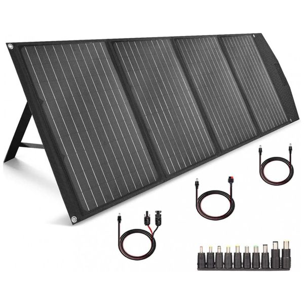 Painel Solar Portátil, com saída USB, 120W, 18V, 1 unidade, TISHI HERY, Preto
