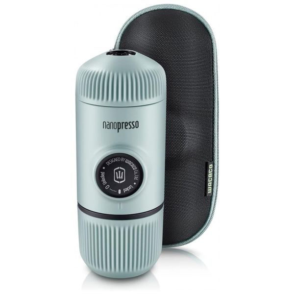 Cafeteira Elétrica Expresso Portátil 261 Psi 15,6cm 80ml de Água Mini Manual Ártico, Aço, WACACO, Azul Aço