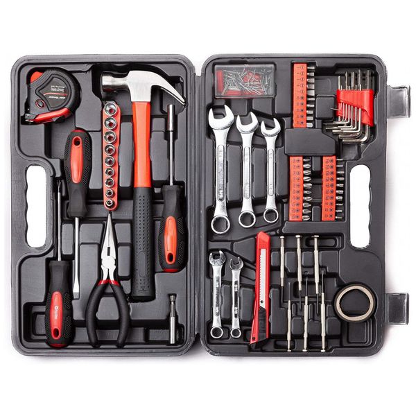 Kit Mala de Ferramenta 148 Peças Kit Geral de Ferramentas, CARTMAN 10, Vermelho