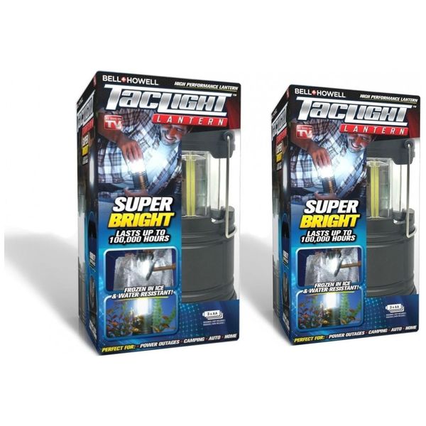 Lanterna LED Portátil Dobrável 2 Unidades, BELLHOWELL, Cinza escuro