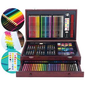Art-101-Kit-Lapis-Profissionais-142-PCS-Maleta-de-Madeira-foto-0