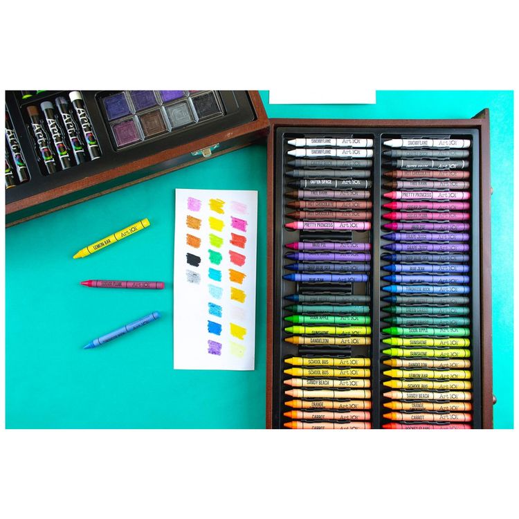Art-101-Kit-Lapis-Profissionais-142-PCS-Maleta-de-Madeira-foto-4