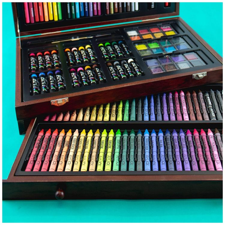 Art-101-Kit-Lapis-Profissionais-142-PCS-Maleta-de-Madeira-foto-5