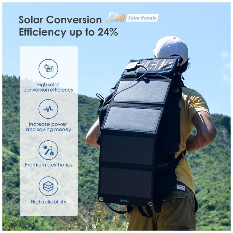 Carregador-Solar-BigBlue-5V-28W-com-Amperimetro-Dobravel-foto-1