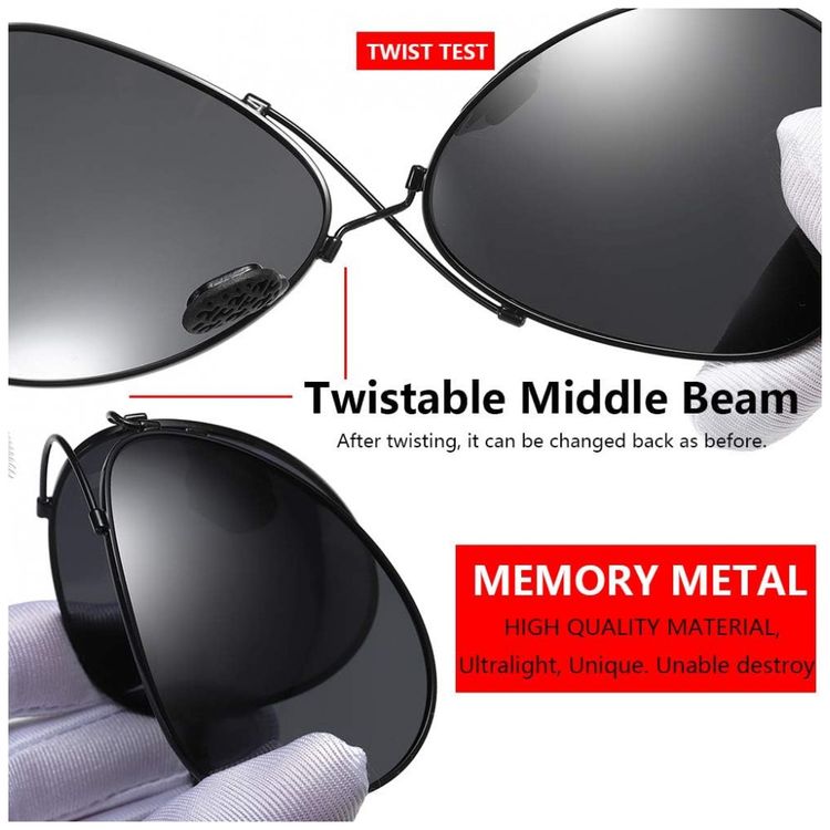 Oculos-de-sol-polarizados-Premium-de-metal-aviador-unisex-foto-1