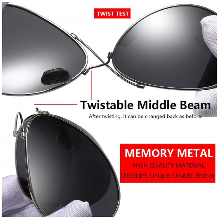 Oculos-de-sol-polarizados-Premium-de-metal-aviador-unisex-foto-1