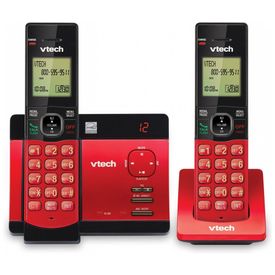 Dois-Telefones-Sem-Fio-Atendimento-Digital-VTECH-Vermelho-foto-0