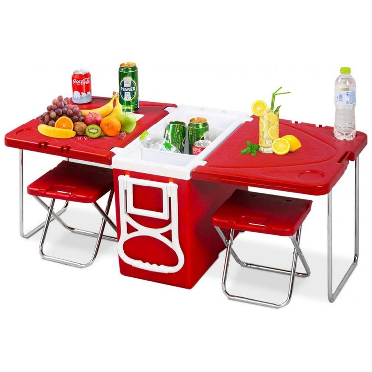 Multi-Funcao-Rolling-Cooler-Picnic-Camping-Outdoor-w-Mesa-e-foto-0