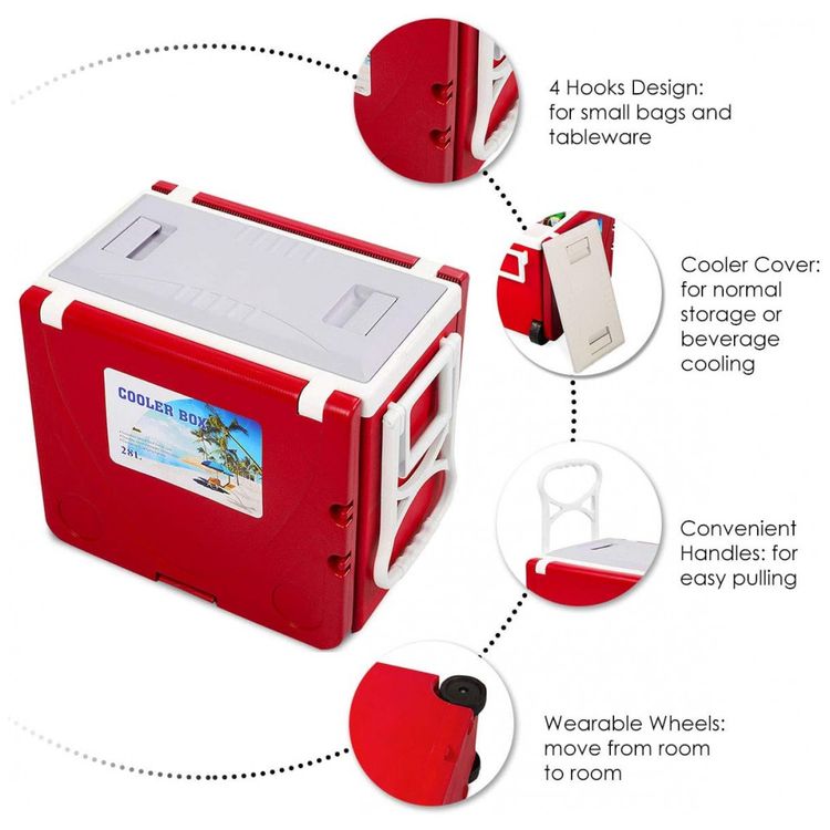 Multi-Funcao-Rolling-Cooler-Picnic-Camping-Outdoor-w-Mesa-e-foto-4