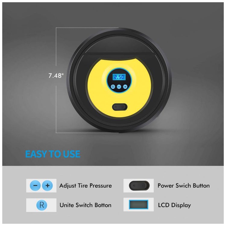Compressor-de-Ar-Portatil-100PSI-12V-Digital-LED-e-Cabo-de-3-foto-1
