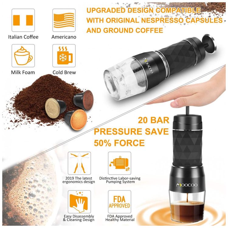 Cafeteira-Eletrica-Expresso-Portatil-Manual-290-Psi-Para-foto-1