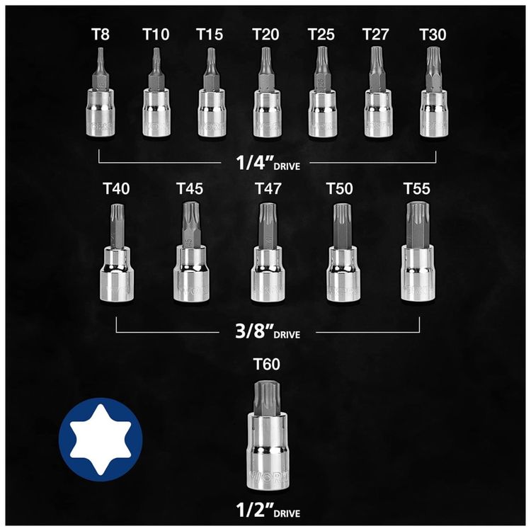 Ferramenta-Automotiva-Conjunto-de-Soquetes-Bit-Torx-13-Pecas-foto-1